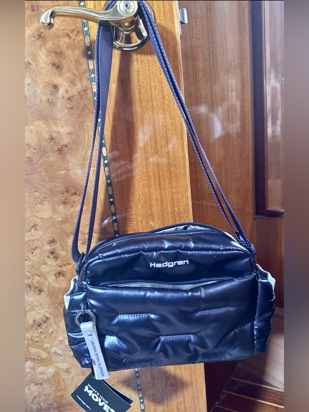 Hedgren Dark Blue Quilted Crossbody Bag